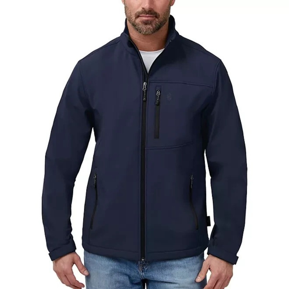 Free Country Mens Softshell Jacket Navy Blue Size Small Fleece Lined NWT